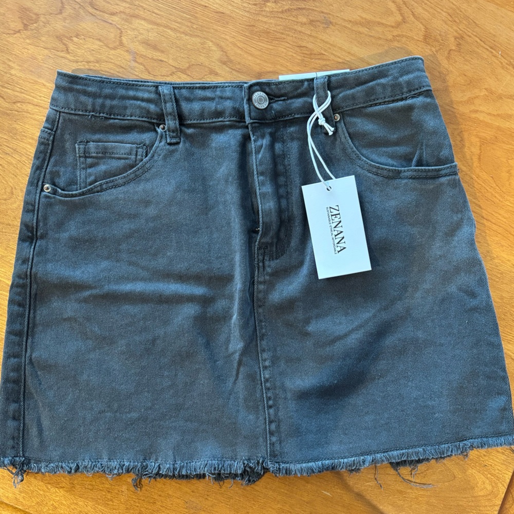 Black Denim Skirt
